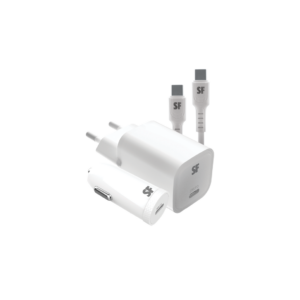 20W Wall Charger, Car Charger & Cable Bundle